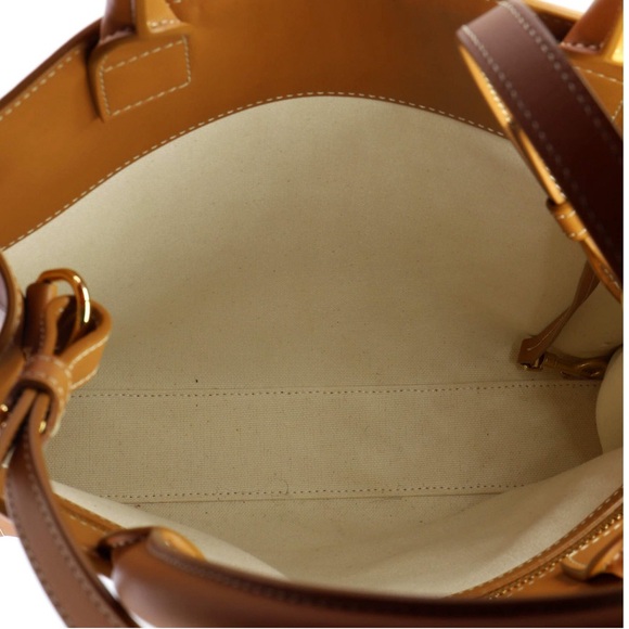 CELINE BEIGE CANVAS CABAS TOTE CROSSBODY BAG - Picture 4 of 6